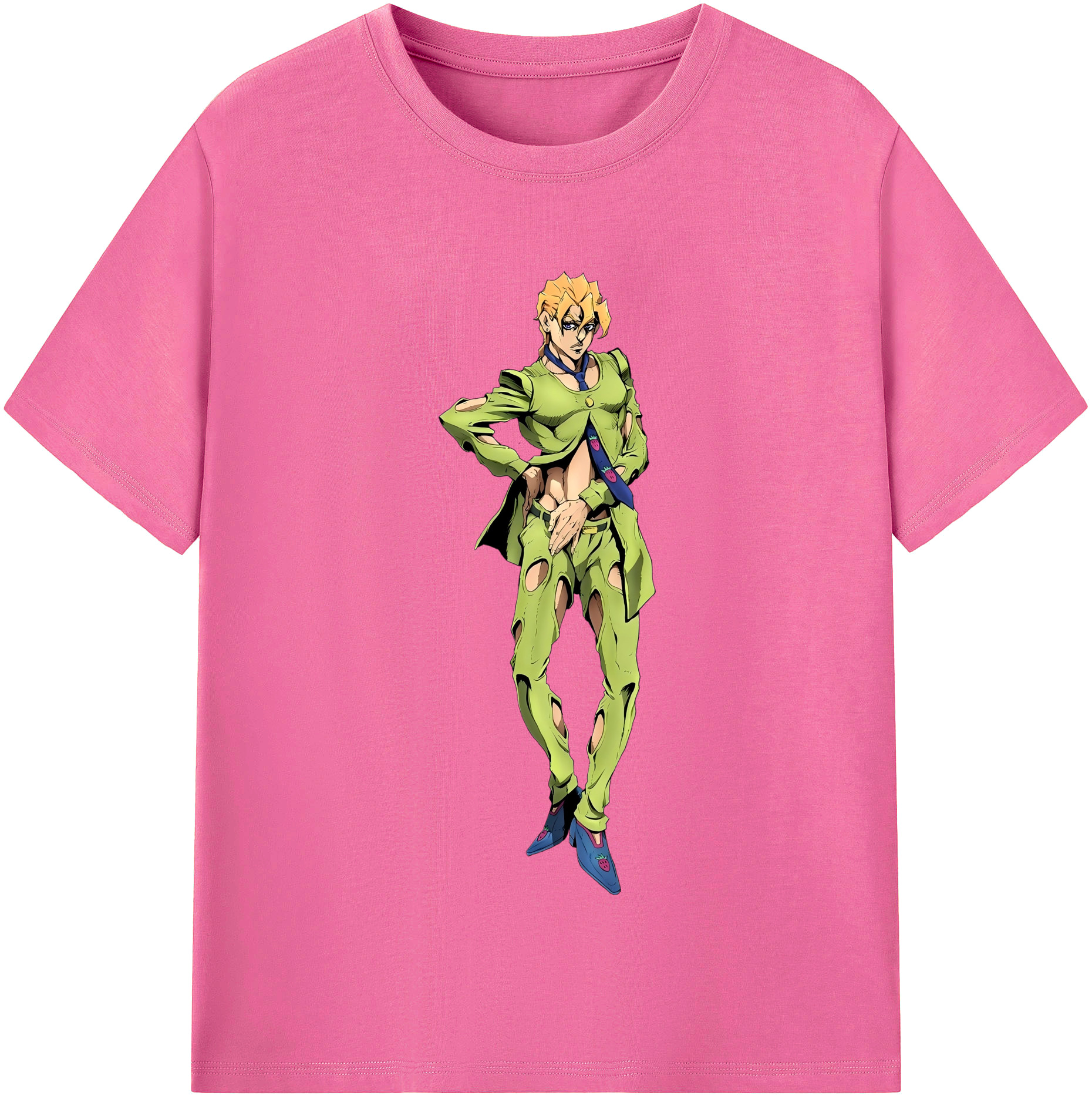 （画像用） ジョジョの奇妙な冒険 パンナコッタ?フー JoJo's Bizarre Adventure Pannacotta Fugo レディースカジュアルプリントTシャツ（綿100％）